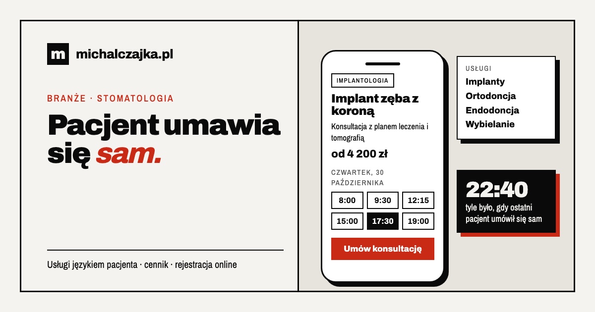 Telefon z rezerwacją konsultacji implantologicznej i wolnymi godzinami wizyt